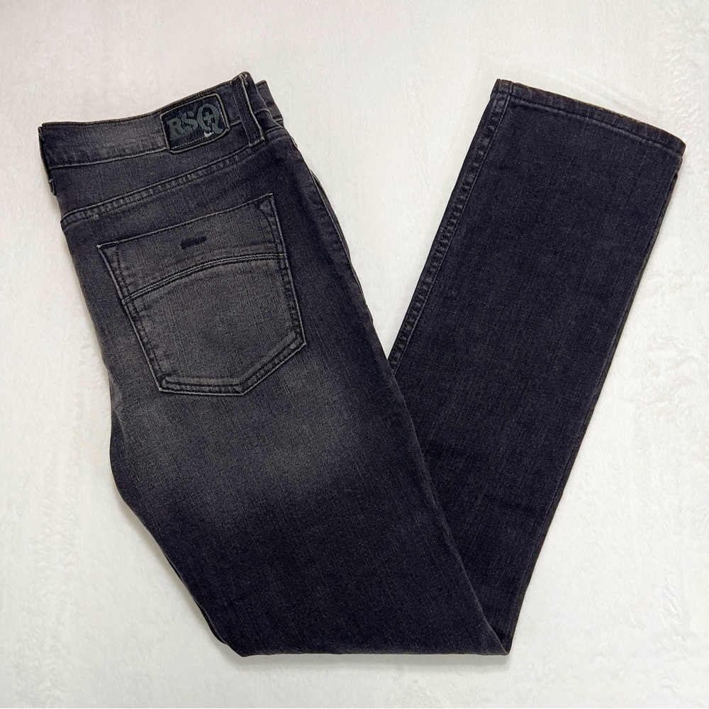 RSQ Vancouver Slim Slouch Jeans 34x32 Charcoal Grey Stretch Great Condition